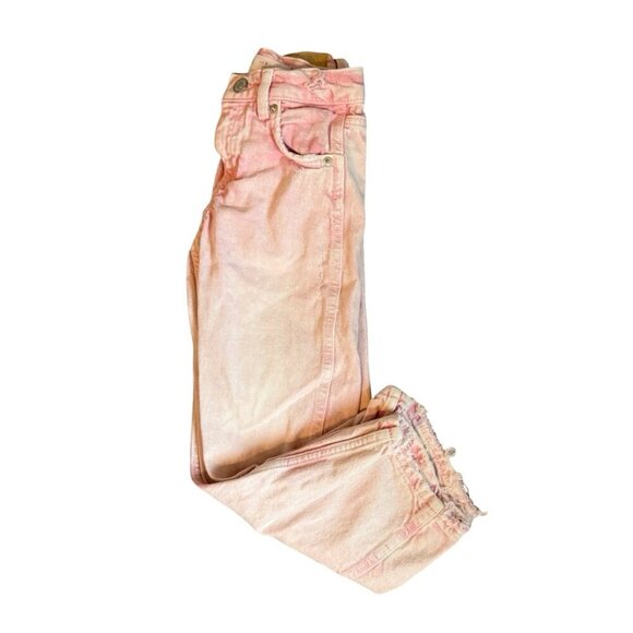 Zara Kids Distressed Straight Leg Jeans Pink Size 7 - Picture 1 of 7